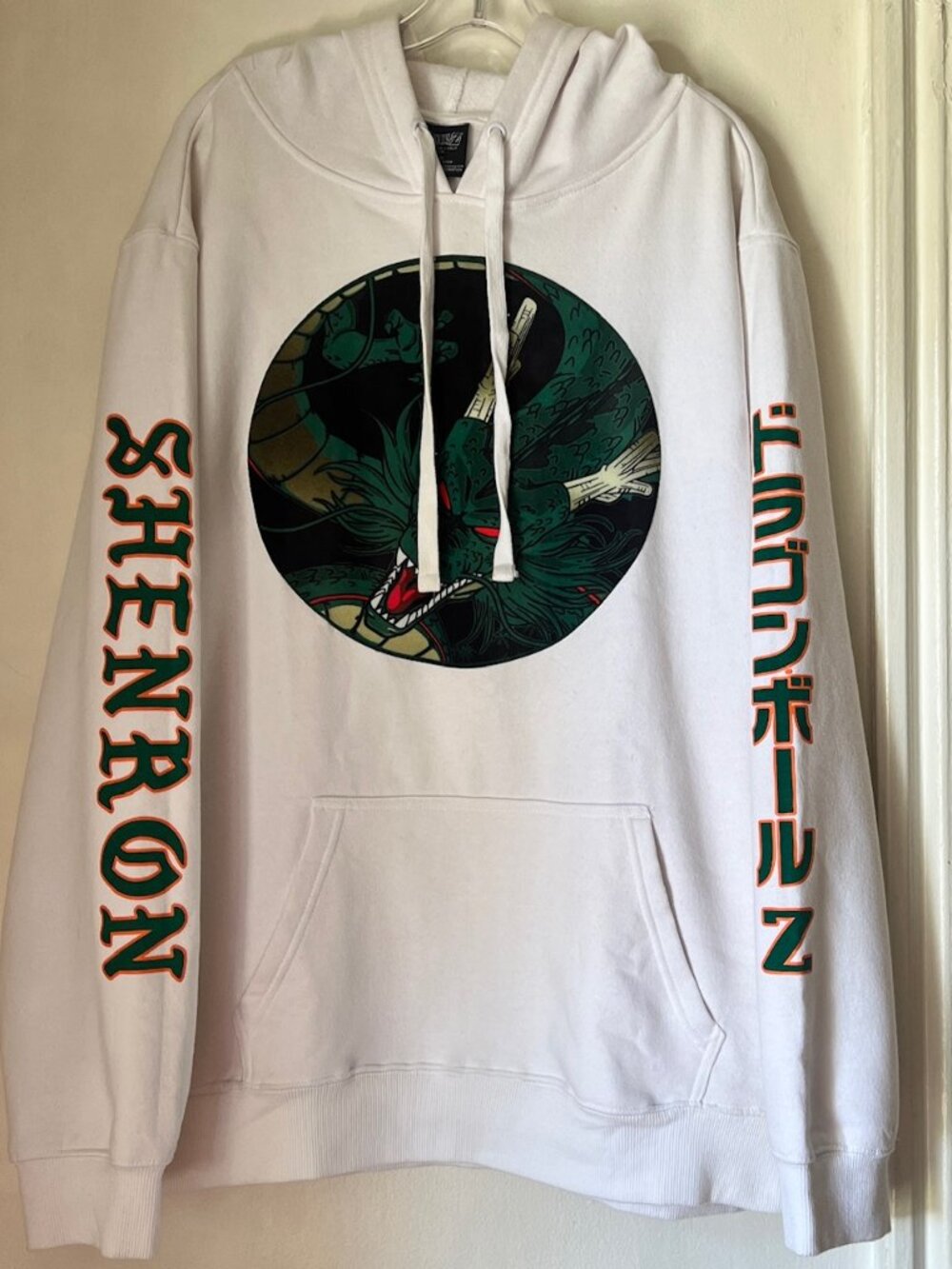 Dragonball Z -Shenron /huge print -XXL excellent condition -l/s white hoodie